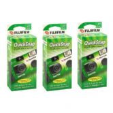 Fujifilm QuickSnap Flash 400 Single Use Disposable Camera, 3 Pack