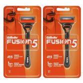 Gillette Fusion 5 for Men Razor Handle with 1 Cartridge, 2 Pack