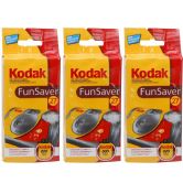 Kodak Funsaver Single Use Camera 27 Exposure with Flash, 3 Pack