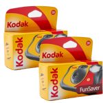 Kodak Funsaver Single Use 35mm Camera with Flash, 27+12 Exp, 2 Pack