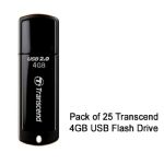 Transcend 4GB Jetflash 350 2.0 USB Flash Drive, 25 Pack