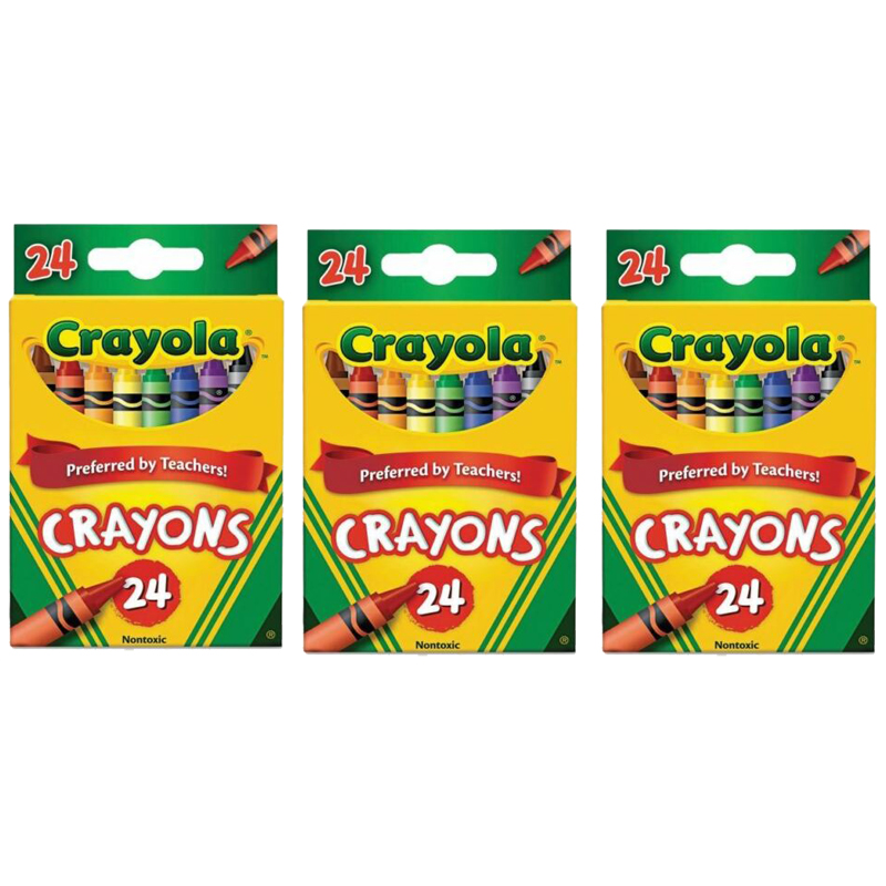 Crayola Non Toxic Assorted Crayons, Box of 24  3 Pack