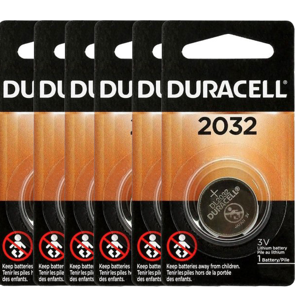 Duracell 2032 3V Lithium Coin Cell Battery, 6 Pack