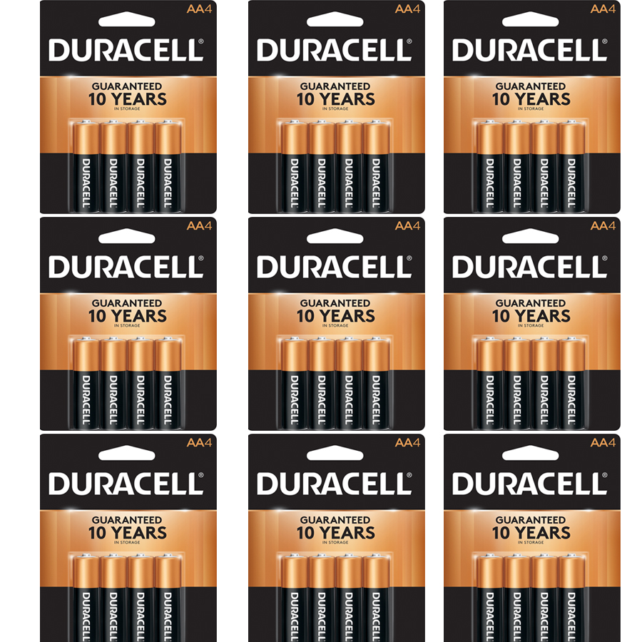 Duracell AA Coppertop Alkaline Batteries, 36 Batteries