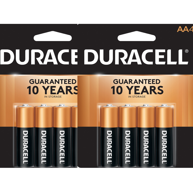 Duracell AA Coppertop Alkaline Batteries, 8 Batteries