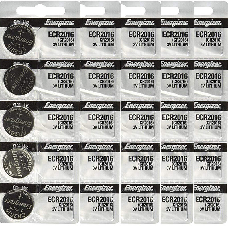 Energizer CR2016 Lithium Coin Battery, 25 Pieces