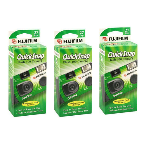 Fujifilm QuickSnap Flash 400 Single Use Disposable Camera, 3 Pack