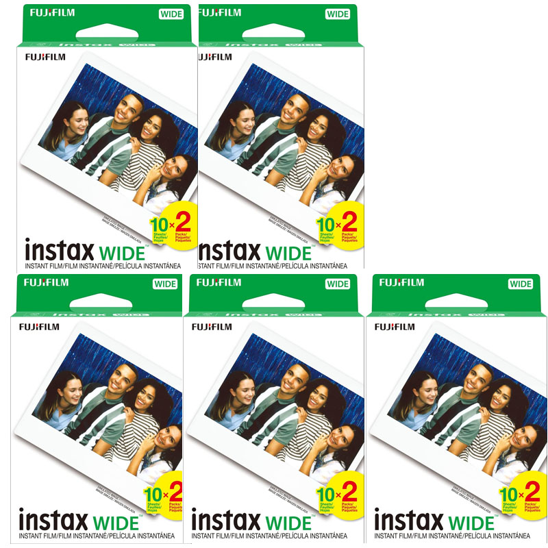 Fujifilm Instax Wide Instant Color Film, 5x Twin Packs =100 Prints