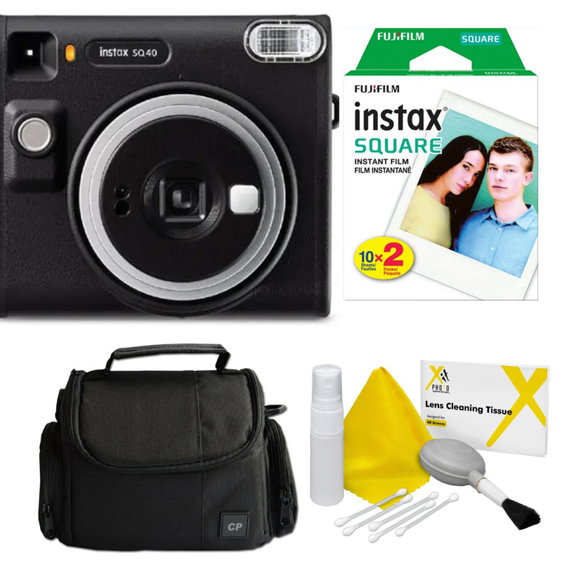 Fujifilm Square SQ40 Instax Instant Film Camera + 20 Prints Bundle