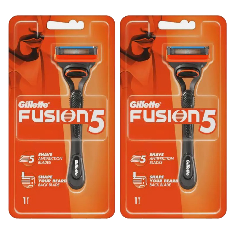 Gillette Fusion 5 for Men Razor Handle with 1 Cartridge, 2 Pack