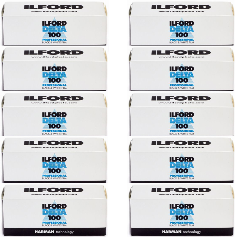 Ilford Delta 100 Professional 120 Black and White Print Film, 10 Rolls