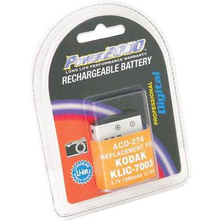 Power2000 KLIC-7003 Lithium Replacement Battery for Kodak