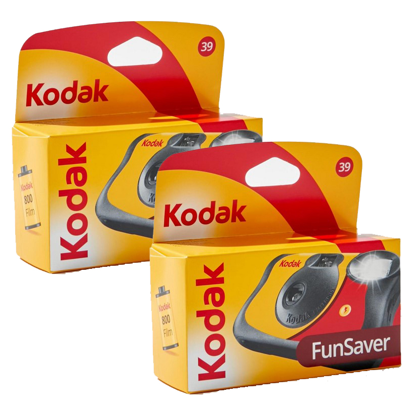 Kodak Funsaver Single Use 35mm Camera with Flash, 27+12 Exp, 2 Pack