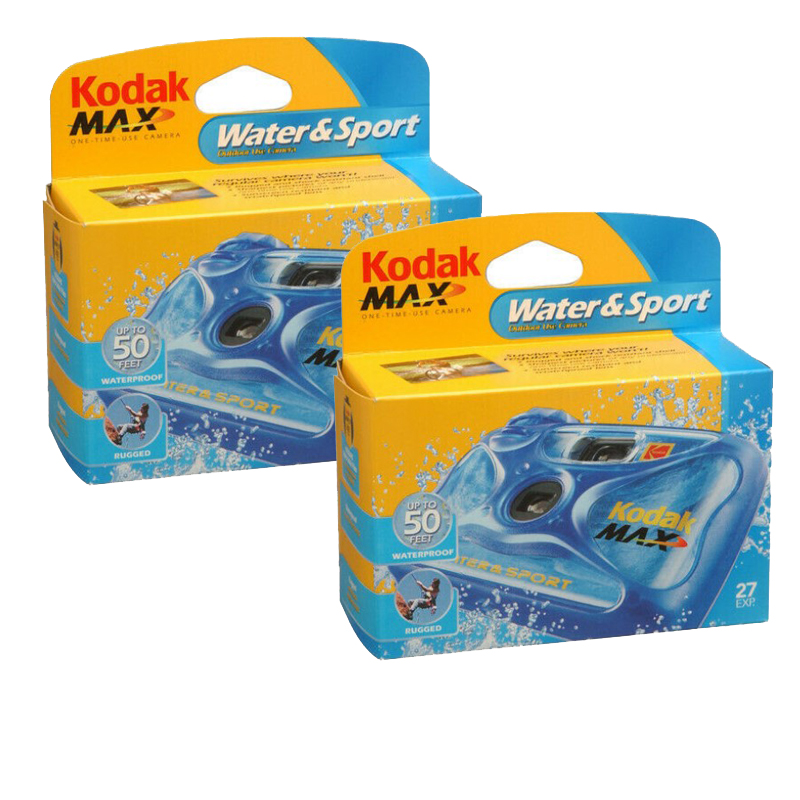 Kodak Single Use Max Water & Sport 35mm Disposable Camera, 2 Pack