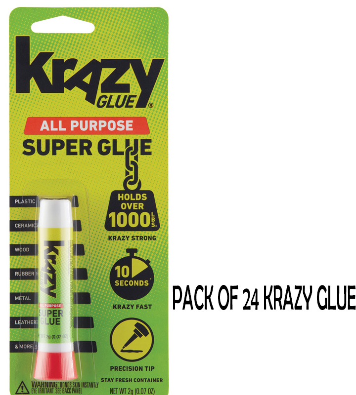 Krazy Glue All Purpose Fast Drying Glue, .07 oz, 24 Tubes