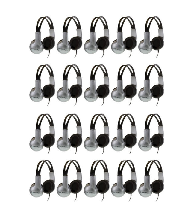 Koss UR-10 Closed-ear Design Stereo Headphones, 20 Pack