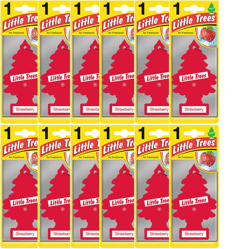 Little Trees Car and Home Air Fresheners Strawberry Scent, 12 Pack