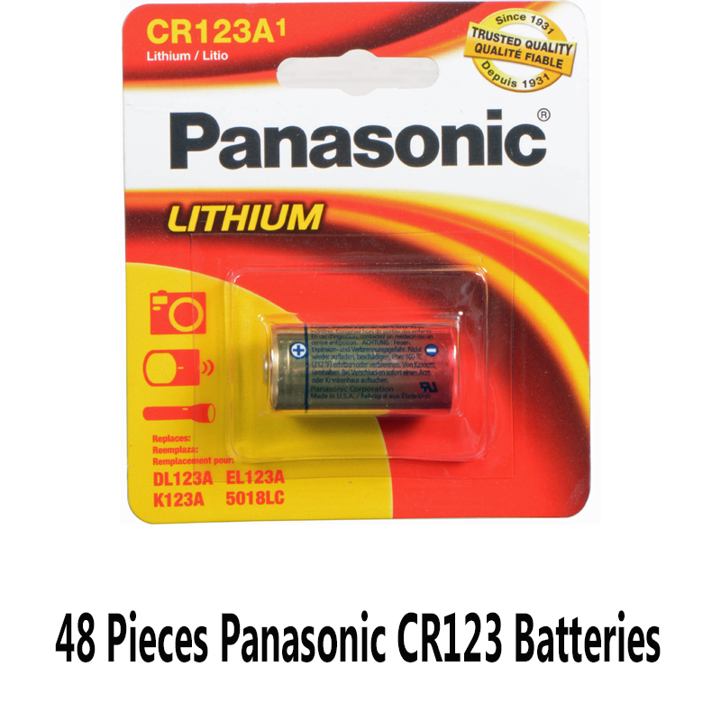 Panasonic CR-123 Lithium Power 3V Battery, 48 Pack