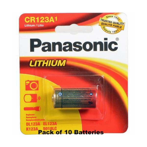 Panasonic CR-123 Lithium Power 3V Battery, 10 Pack