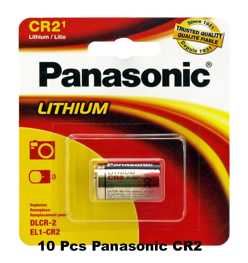 Panasonic CR-2 3V Lithium Battery, 10 Pack