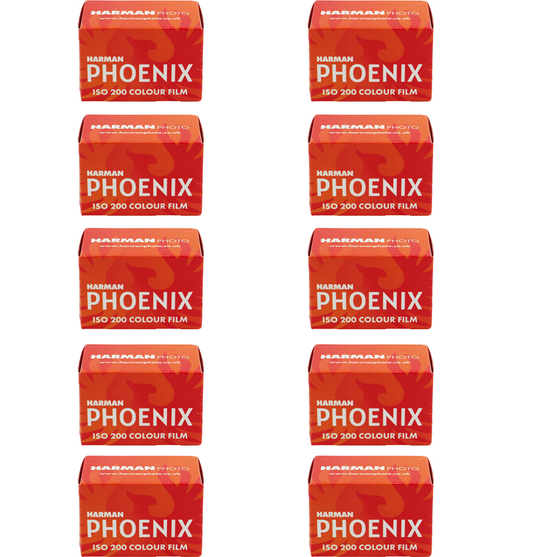 Harman Photo Phoenix 200 Color Negative 35mm Film, 36 Exposure, 10 Rolls