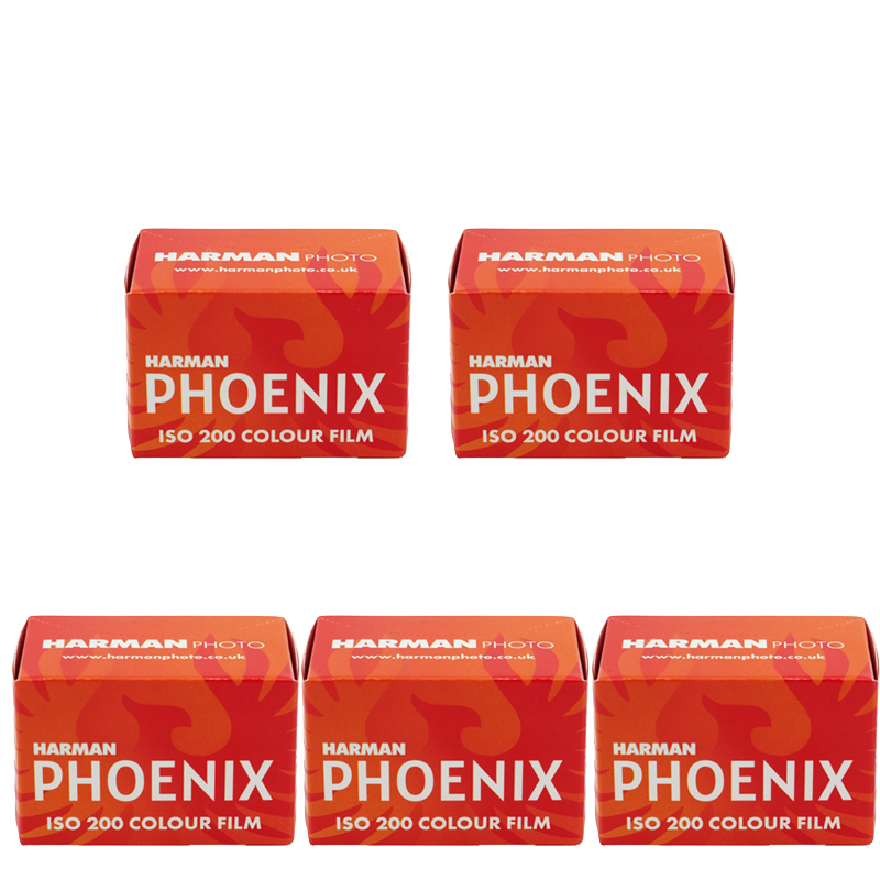 Harman Photo Phoenix 200 Color Negative 35mm Film, 36 Exposure, 5 Rolls