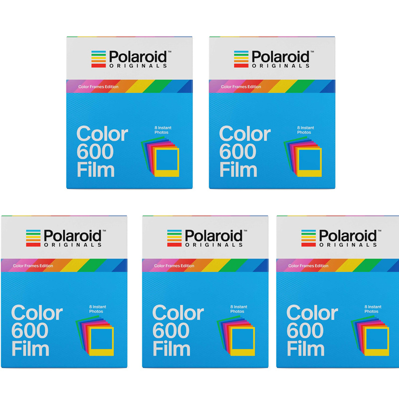 Polaroid Originals 600 Instant Color Film with Color Frames, 5 Pack