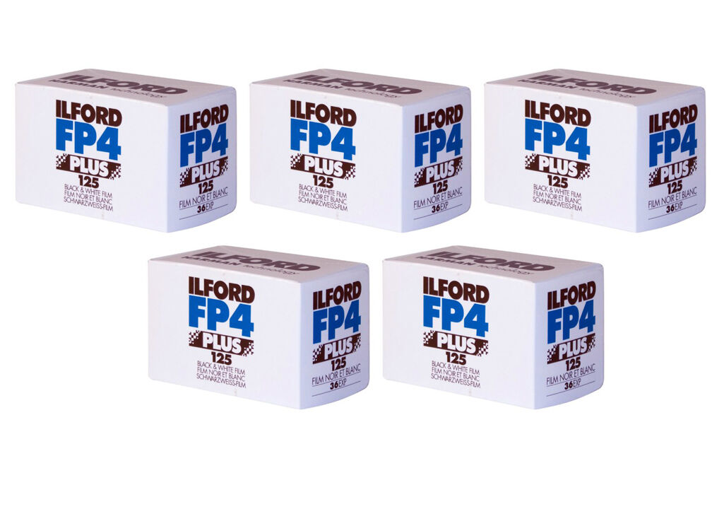 Ilford FP4 Plus 125 36 Exposure Black & White Film, 5 Rolls